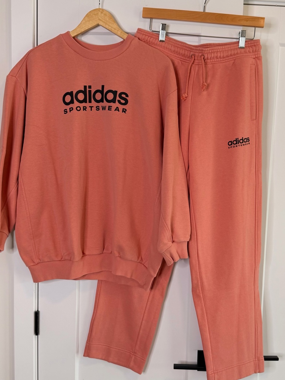 adidas Coral Pink Crewneck Sweatshirt and Joggers Set